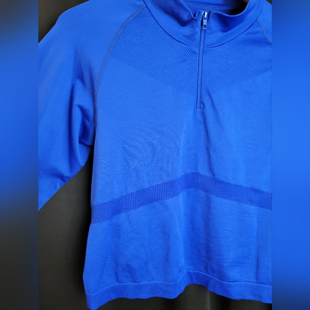 PINK Cropped Royal‎ Blue Fitted Zip-Up Jacket Large - Picture 4 of 11